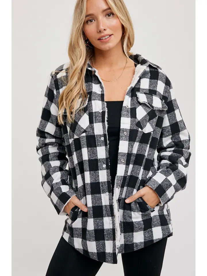 Buffalo Plaid Sherpa-Lined Shacket