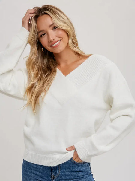 V-Neck Sweater Knit Pullover